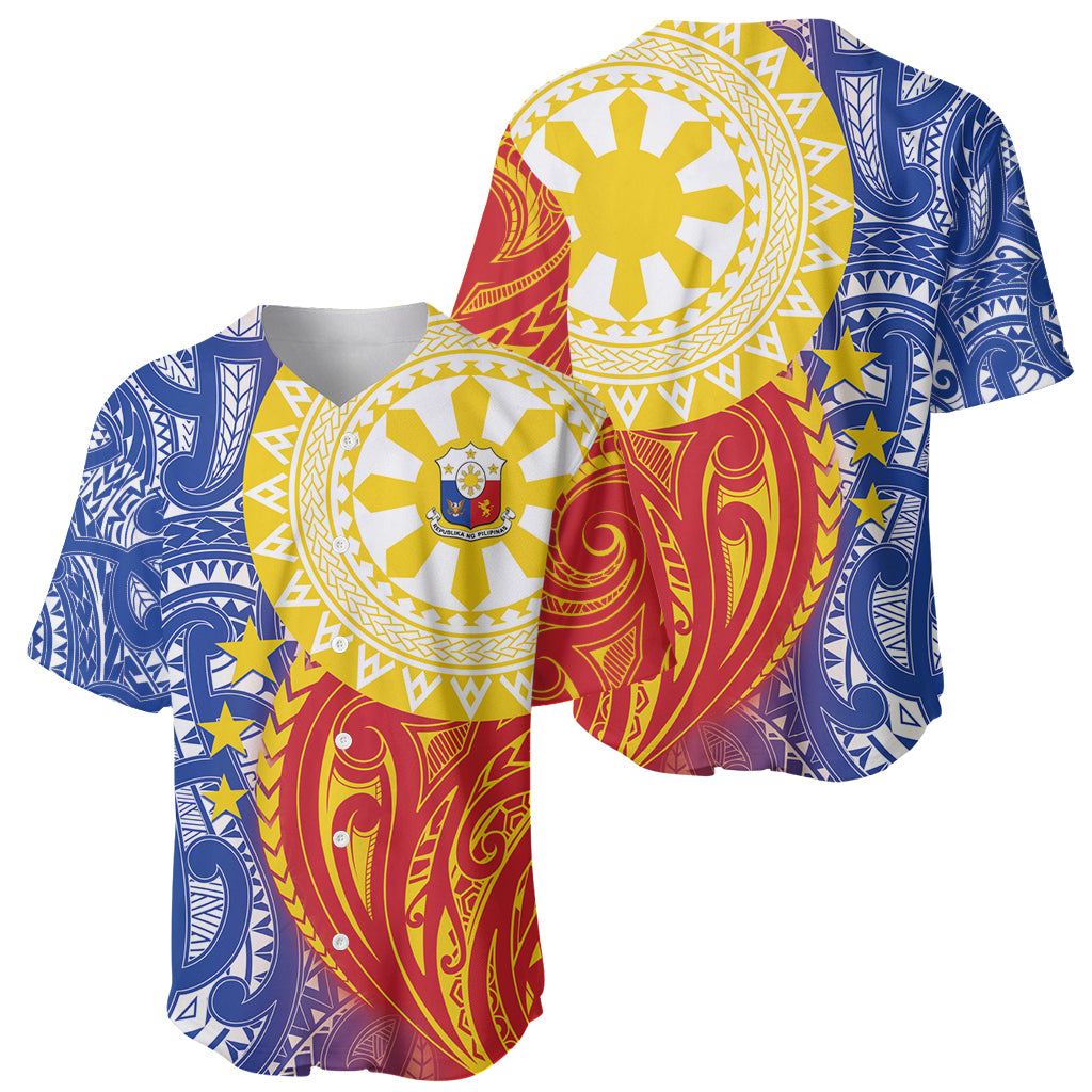 Philippines Baseball Jersey Pilipinas Polynesian Pattern