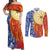 Philippines Couples Matching Off Shoulder Maxi Dress and Long Sleeve Button Shirt Pilipinas Polynesian Pattern