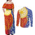 Philippines Couples Matching Off Shoulder Maxi Dress and Long Sleeve Button Shirt Pilipinas Polynesian Pattern