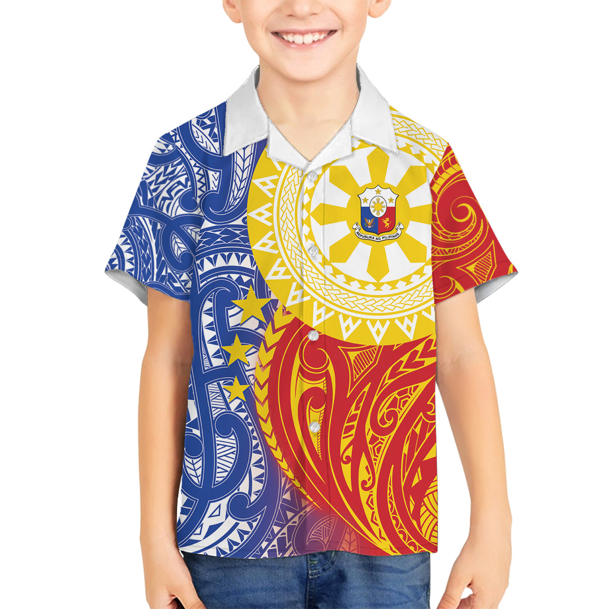 Philippines Family Matching Puletasi and Hawaiian Shirt Pilipinas Polynesian Pattern