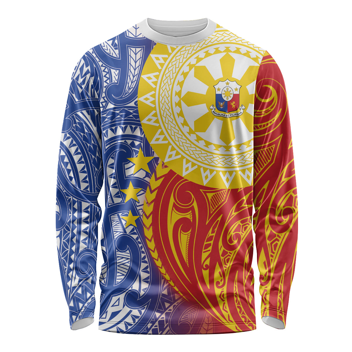 Philippines Long Sleeve Shirt Pilipinas Polynesian Pattern