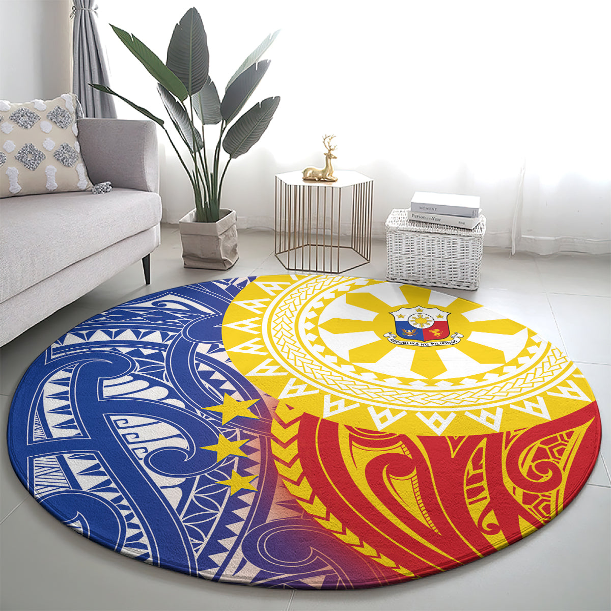 Philippines Round Carpet Pilipinas Polynesian Pattern
