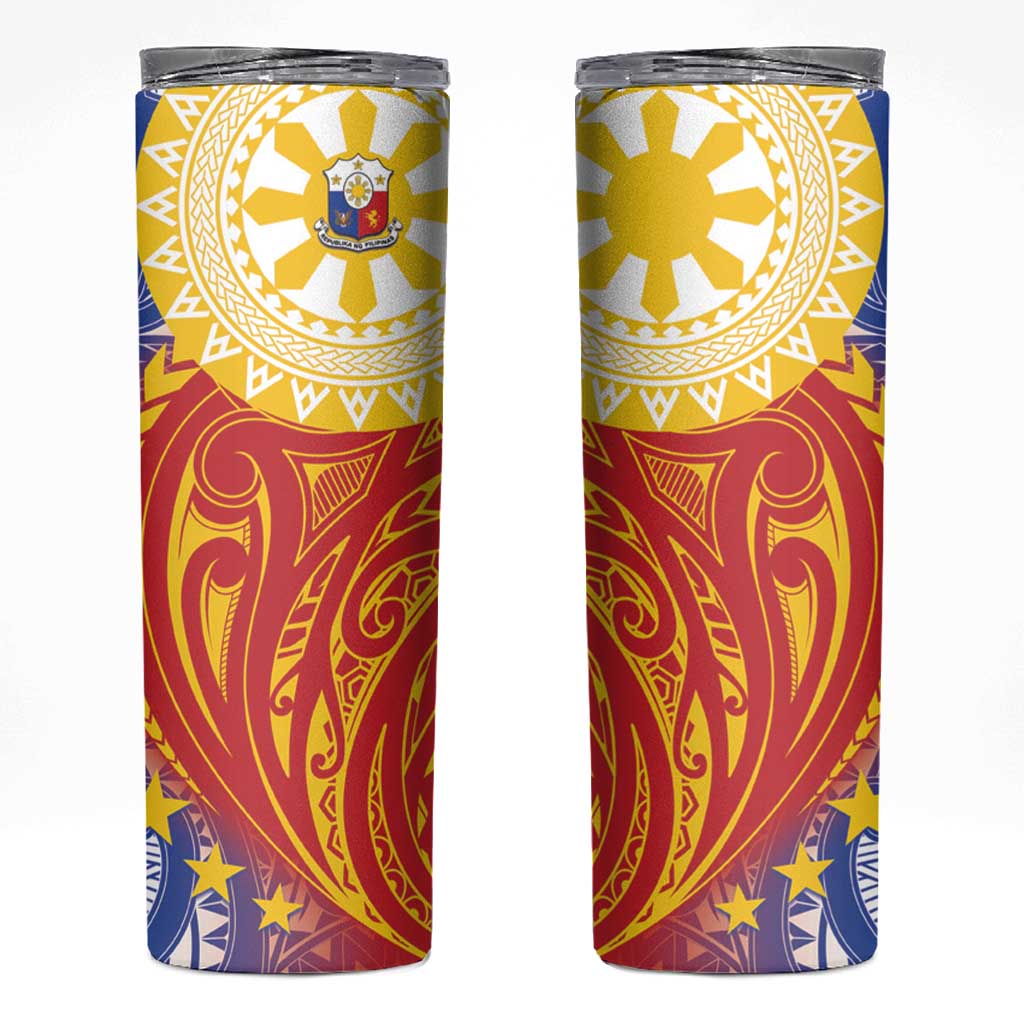 Philippines Skinny Tumbler Pilipinas Polynesian Pattern