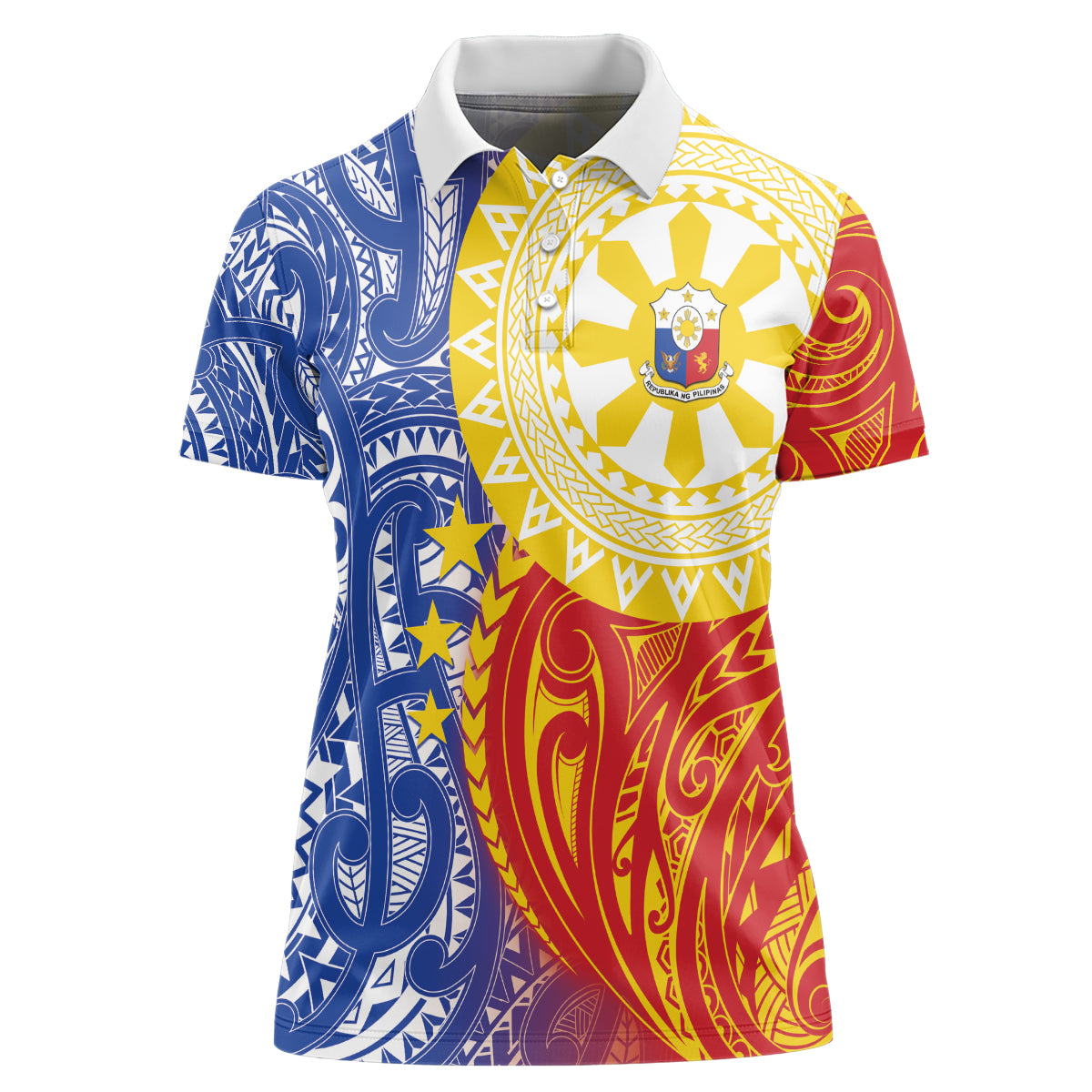 Philippines Women Polo Shirt Pilipinas Polynesian Pattern