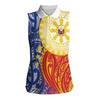 Philippines Women Sleeveless Polo Shirt Pilipinas Polynesian Pattern