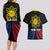 Personalized Philippines Independence Day Couples Matching Long Sleeve Bodycon Dress and Hawaiian Shirt Filipino 126th Anniversary Sun Tattoo