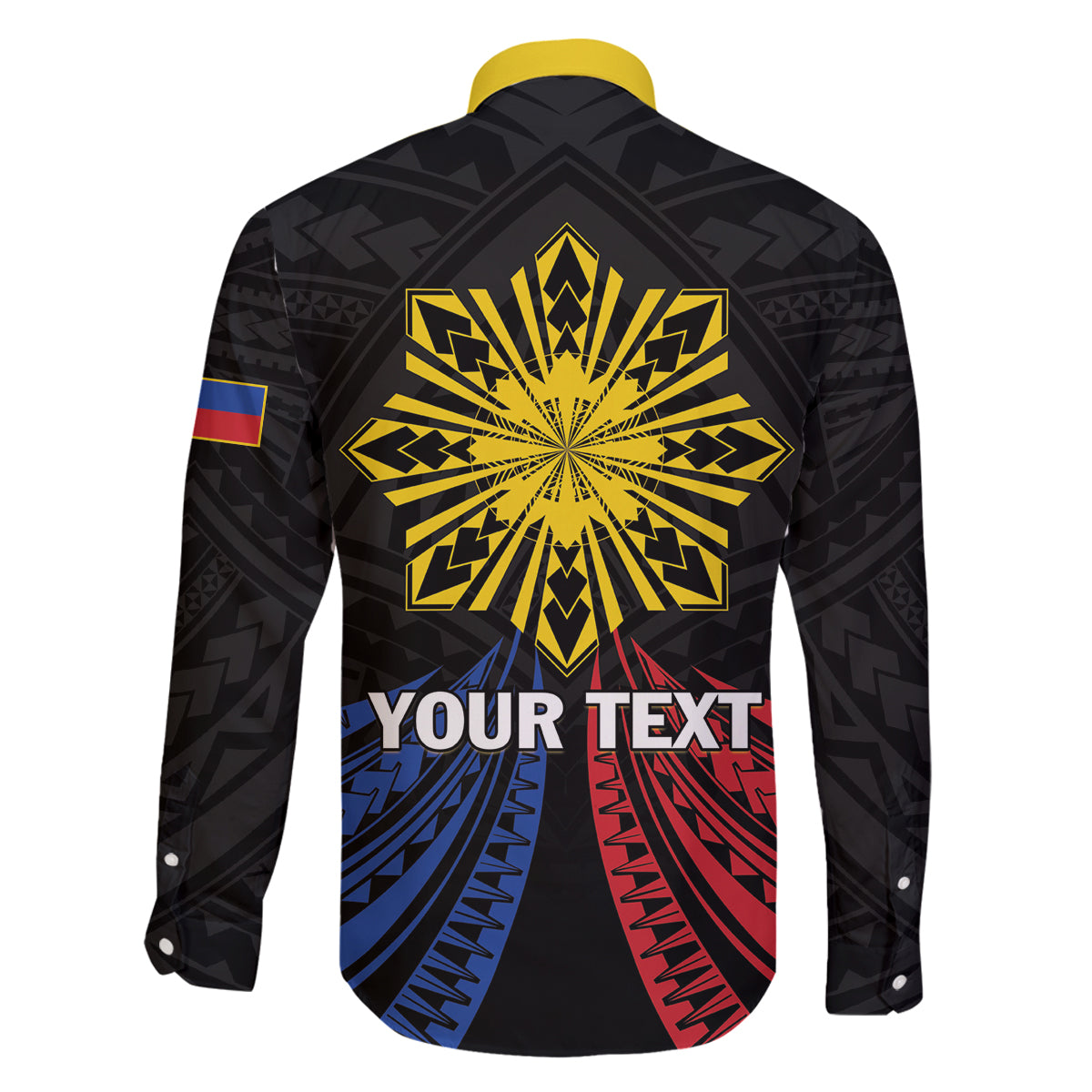 Personalized Philippines Independence Day Family Matching Off The Shoulder Long Sleeve Dress and Hawaiian Shirt Filipino 126th Anniversary Sun Tattoo