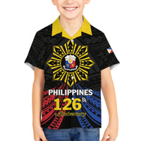 Personalized Philippines Independence Day Family Matching Summer Maxi Dress and Hawaiian Shirt Filipino 126th Anniversary Sun Tattoo