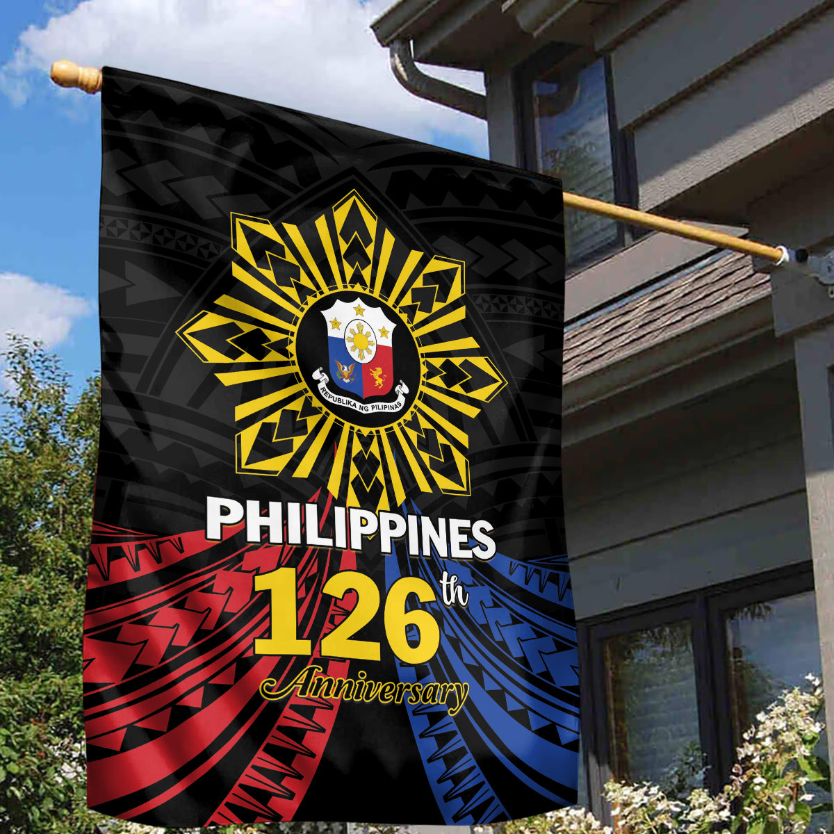 Philippines Independence Day Garden Flag Filipino 126th Anniversary Sun Tattoo