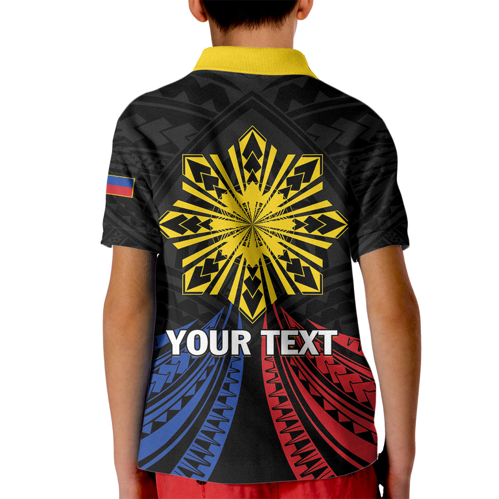 Personalized Philippines Independence Day Kid Polo Shirt Filipino 126th Anniversary Sun Tattoo