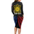 Personalized Philippines Independence Day Long Sleeve Bodycon Dress Filipino 126th Anniversary Sun Tattoo