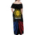 Personalized Philippines Independence Day Off Shoulder Maxi Dress Filipino 126th Anniversary Sun Tattoo