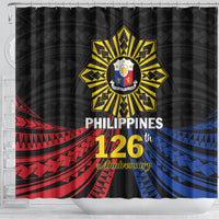 Philippines Independence Day Shower Curtain Filipino 126th Anniversary Sun Tattoo