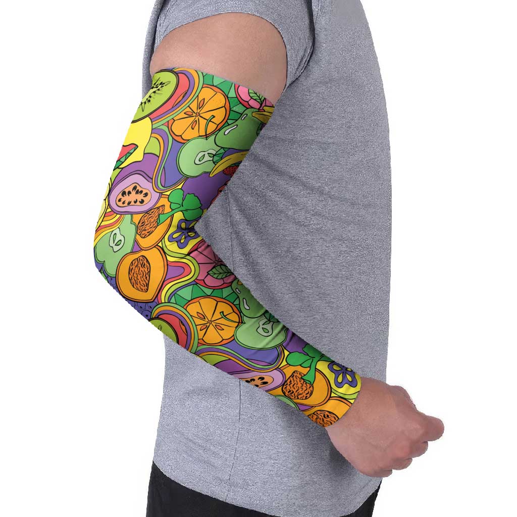 Hawaii Fruits Hippie Style Arm Sleeves Vibrant Colorful
