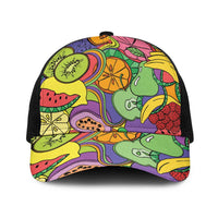 Hawaii Fruits Hippie Style Baseball Net Cap Vibrant Colorful