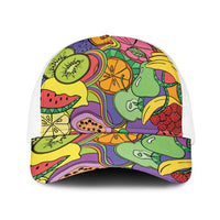 Hawaii Fruits Hippie Style Baseball Net Cap Vibrant Colorful