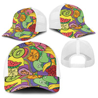 Hawaii Fruits Hippie Style Baseball Net Cap Vibrant Colorful