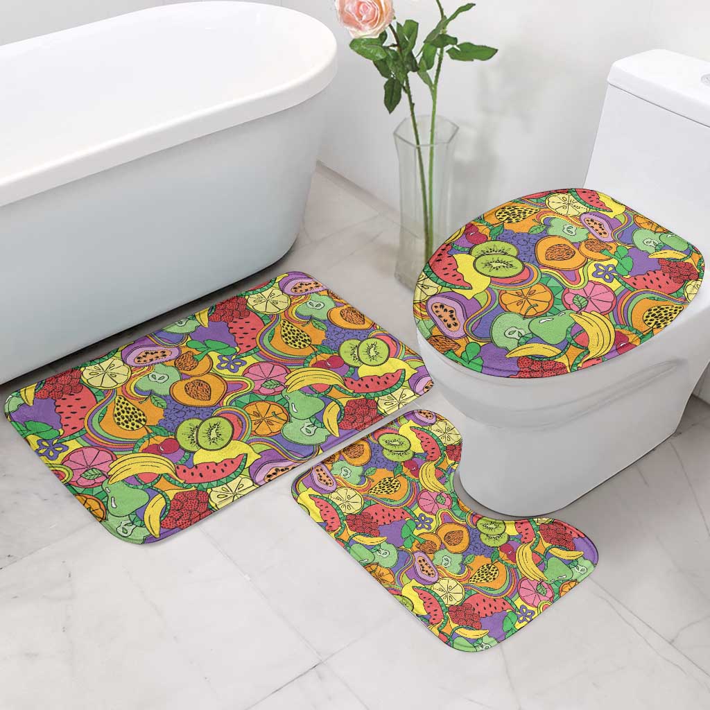 Hawaii Fruits Hippie Style Bathroom Set Vibrant Colorful LT01 - Polynesian Pride