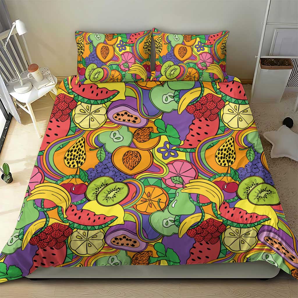 Hawaii Fruits Hippie Style Bedding Set Vibrant Colorful LT01 - Polynesian Pride