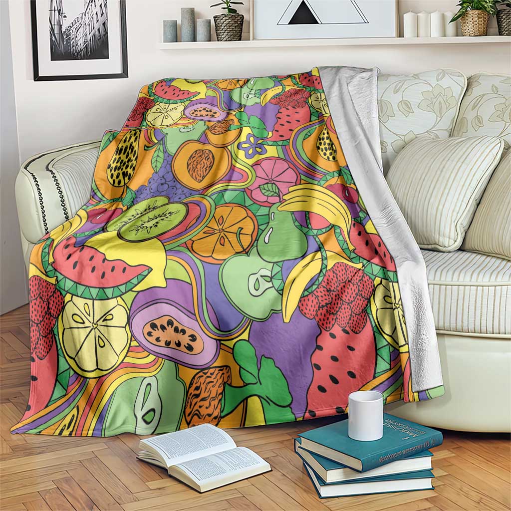 Hawaii Fruits Hippie Style Blanket Vibrant Colorful LT01 Multicolor - Polynesian Pride