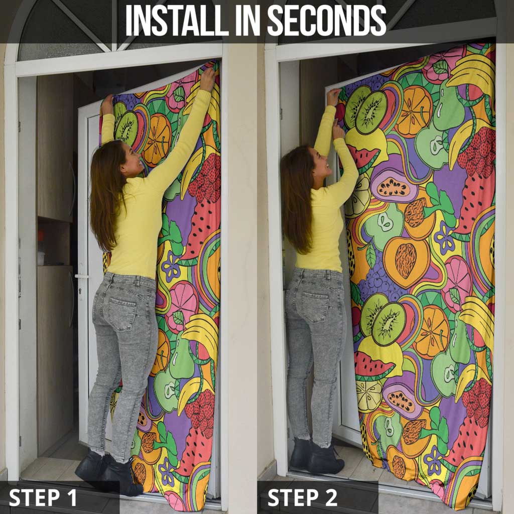 Hawaii Fruits Hippie Style Door Cover Vibrant Colorful LT01 - Polynesian Pride