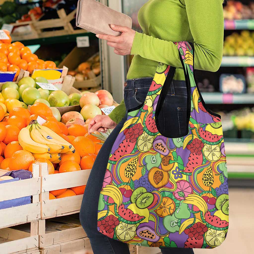 Hawaii Fruits Hippie Style Grocery Bag Vibrant Colorful LT01 - Polynesian Pride