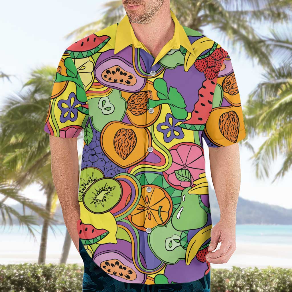 Hawaii Fruits Hippie Style Hawaiian Shirt Vibrant Colorful LT01 - Polynesian Pride