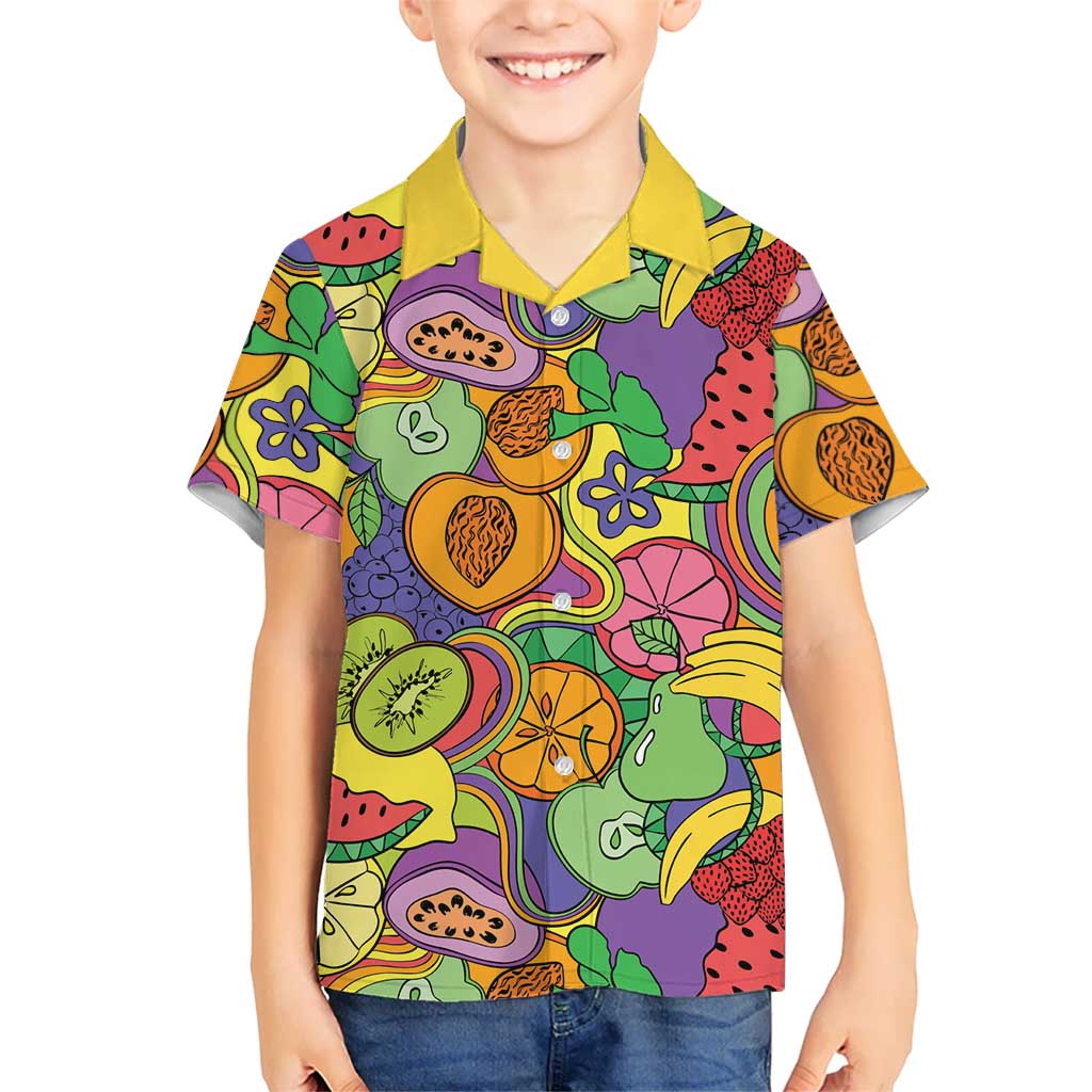 Hawaii Fruits Hippie Style Hawaiian Shirt Vibrant Colorful LT01 - Polynesian Pride