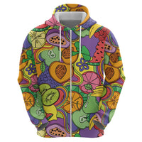 Hawaii Fruits Hippie Style Hoodie Vibrant Colorful