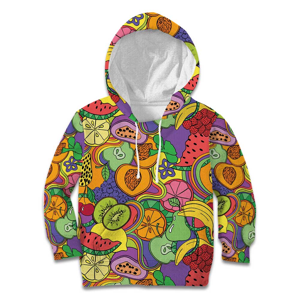 Hawaii Fruits Hippie Style Kid Hoodie Vibrant Colorful LT01 Hoodie Multicolor - Polynesian Pride