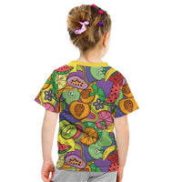 Hawaii Fruits Hippie Style Kid T Shirt Vibrant Colorful