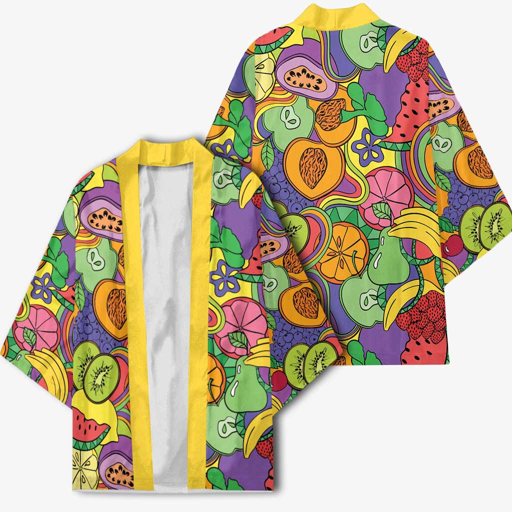 Hawaii Fruits Hippie Style Kimono Vibrant Colorful LT01 - Polynesian Pride