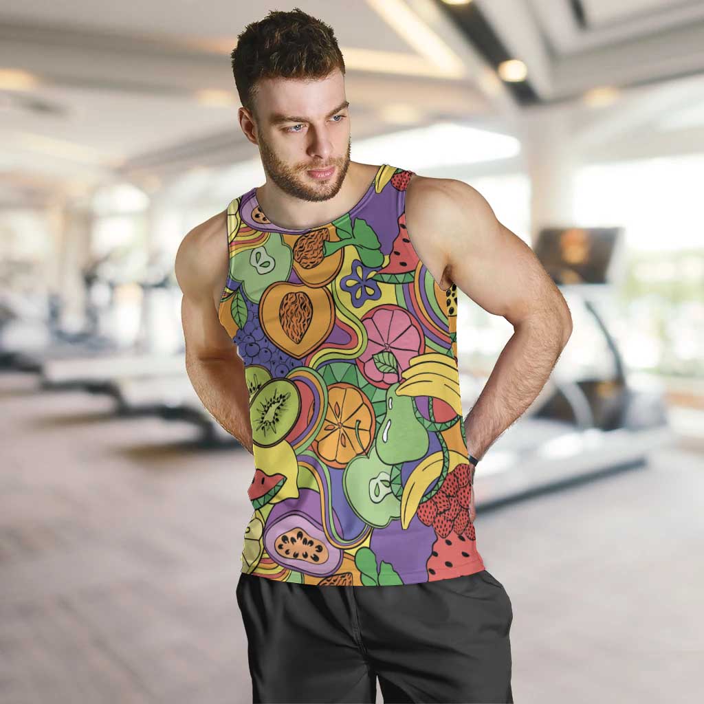 Hawaii Fruits Hippie Style Men Tank Top Vibrant Colorful LT01 Multicolor - Polynesian Pride