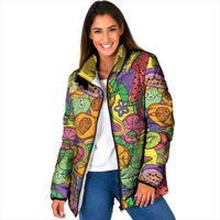 Hawaii Fruits Hippie Style Padded Jacket Vibrant Colorful LT01 Women Multicolor - Polynesian Pride