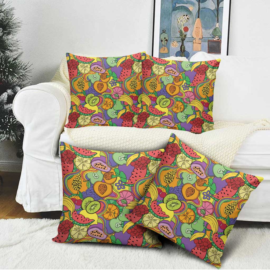 Hawaii Fruits Hippie Style Pillow Cover Vibrant Colorful LT01 - Polynesian Pride