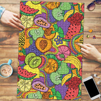 Hawaii Fruits Hippie Style Puzzle Vibrant Colorful
