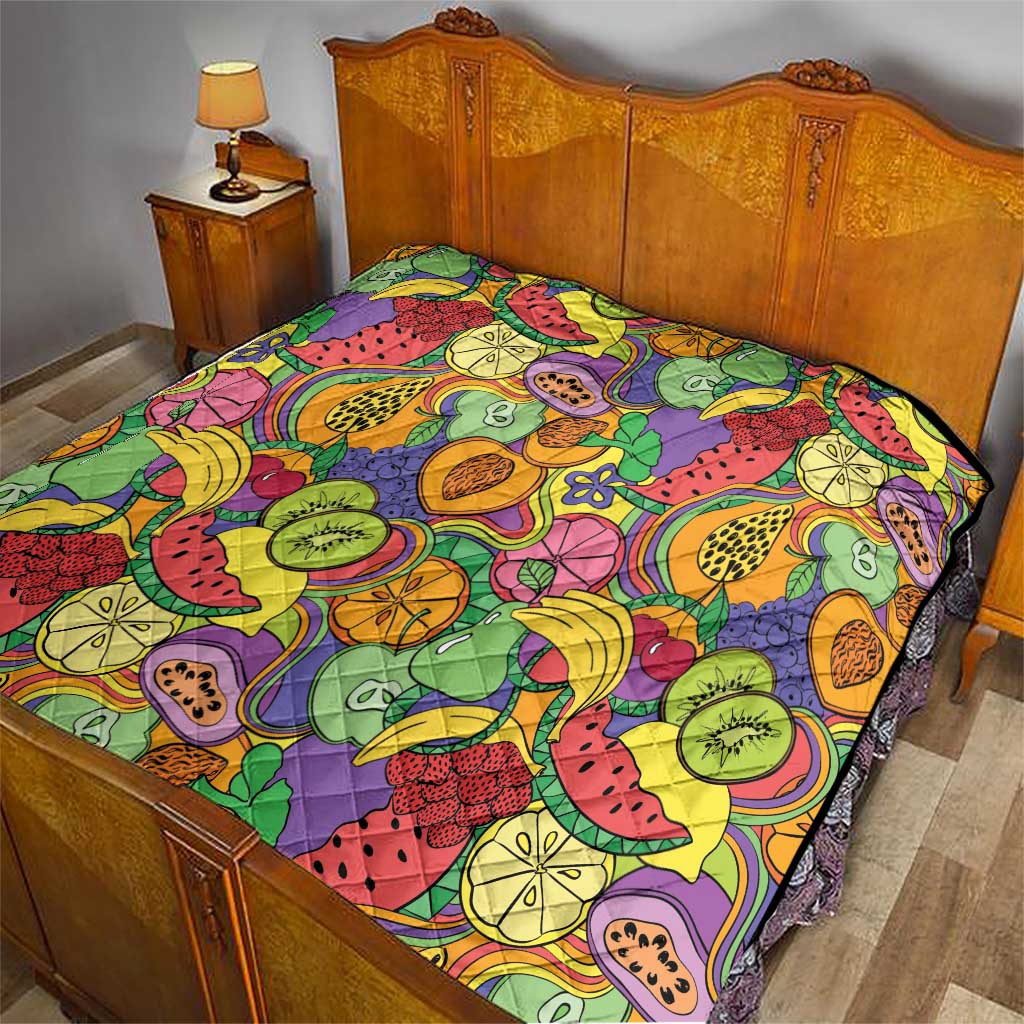 Hawaii Fruits Hippie Style Quilt Vibrant Colorful LT01 - Polynesian Pride