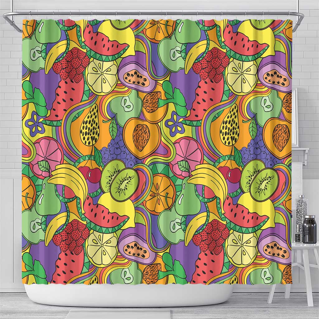 Hawaii Fruits Hippie Style Shower Curtain Vibrant Colorful LT01 - Polynesian Pride
