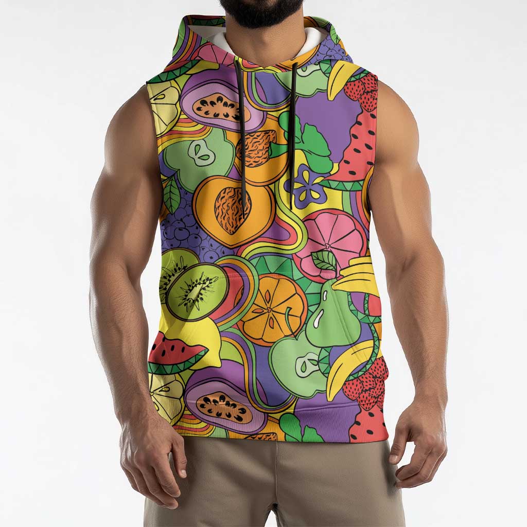 Hawaii Fruits Hippie Style Sleeveless Hoodie Vibrant Colorful LT01 - Polynesian Pride