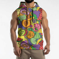 Hawaii Fruits Hippie Style Sleeveless Hoodie Vibrant Colorful LT01 - Polynesian Pride