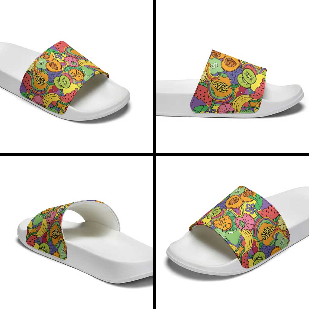 Hawaii Fruits Hippie Style Slide Sandals Vibrant Colorful LT01 - Polynesian Pride