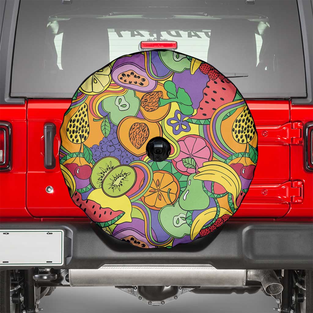 Hawaii Fruits Hippie Style Spare Tire Cover Vibrant Colorful LT01 - Polynesian Pride