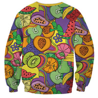Hawaii Fruits Hippie Style Sweatshirt Vibrant Colorful