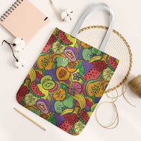 Hawaii Fruits Hippie Style Tote Bag Vibrant Colorful LT01 White Strap One Size Multicolor - Polynesian Pride