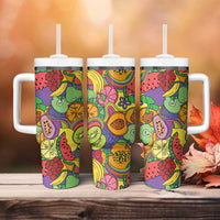 Hawaii Fruits Hippie Style Tumbler With Handle Vibrant Colorful LT01 - Polynesian Pride