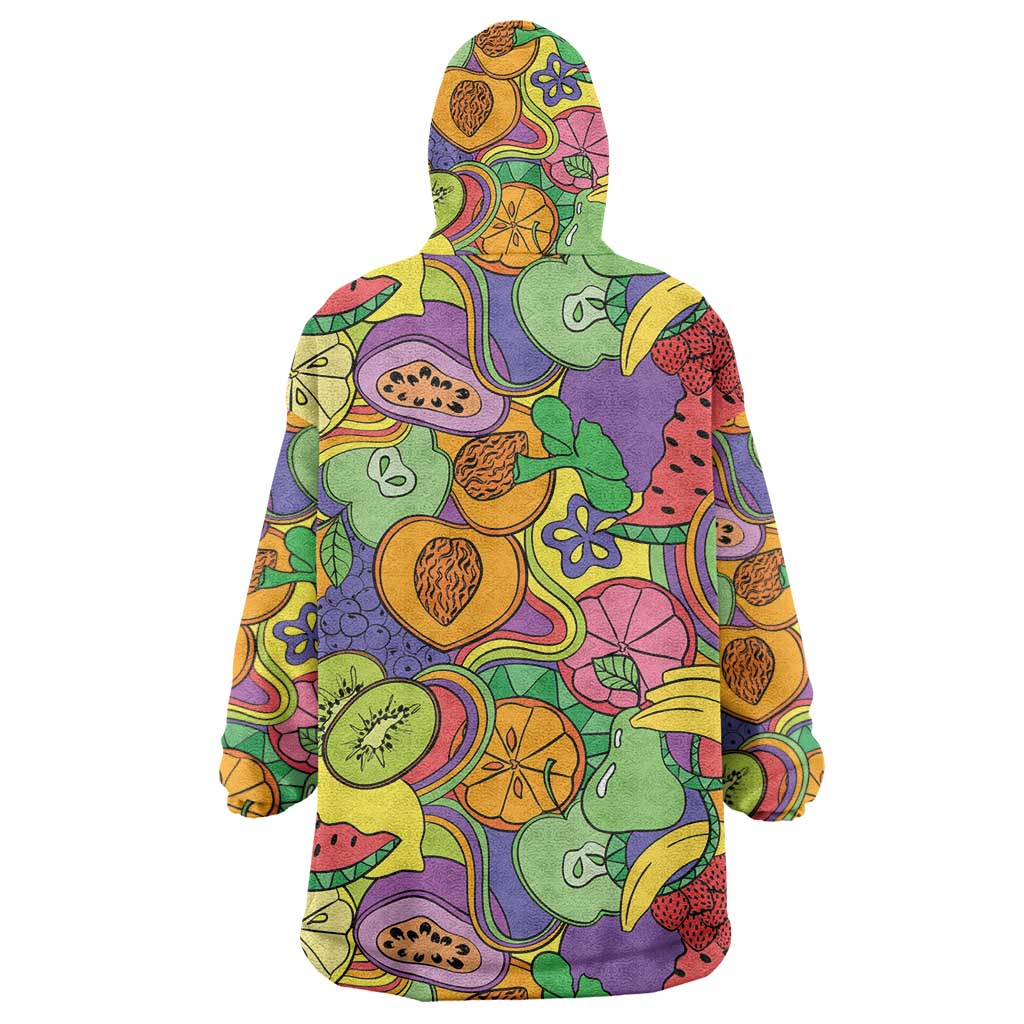 Hawaii Fruits Hippie Style Wearable Blanket Hoodie Vibrant Colorful LT01 - Polynesian Pride