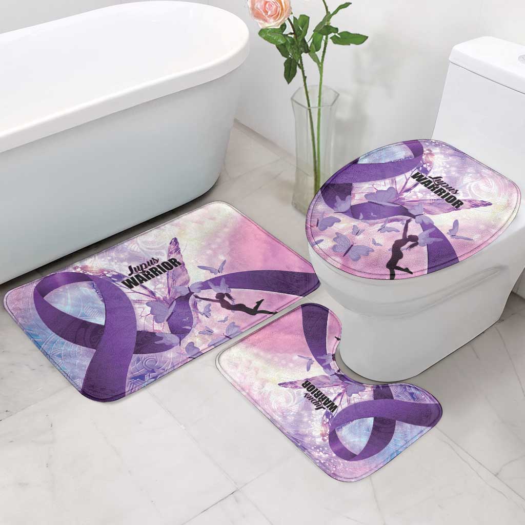 Polynesian Lupus Awareness Bathroom Set Butterfly Hologram Lupus Warrior LT01 - Polynesian Pride
