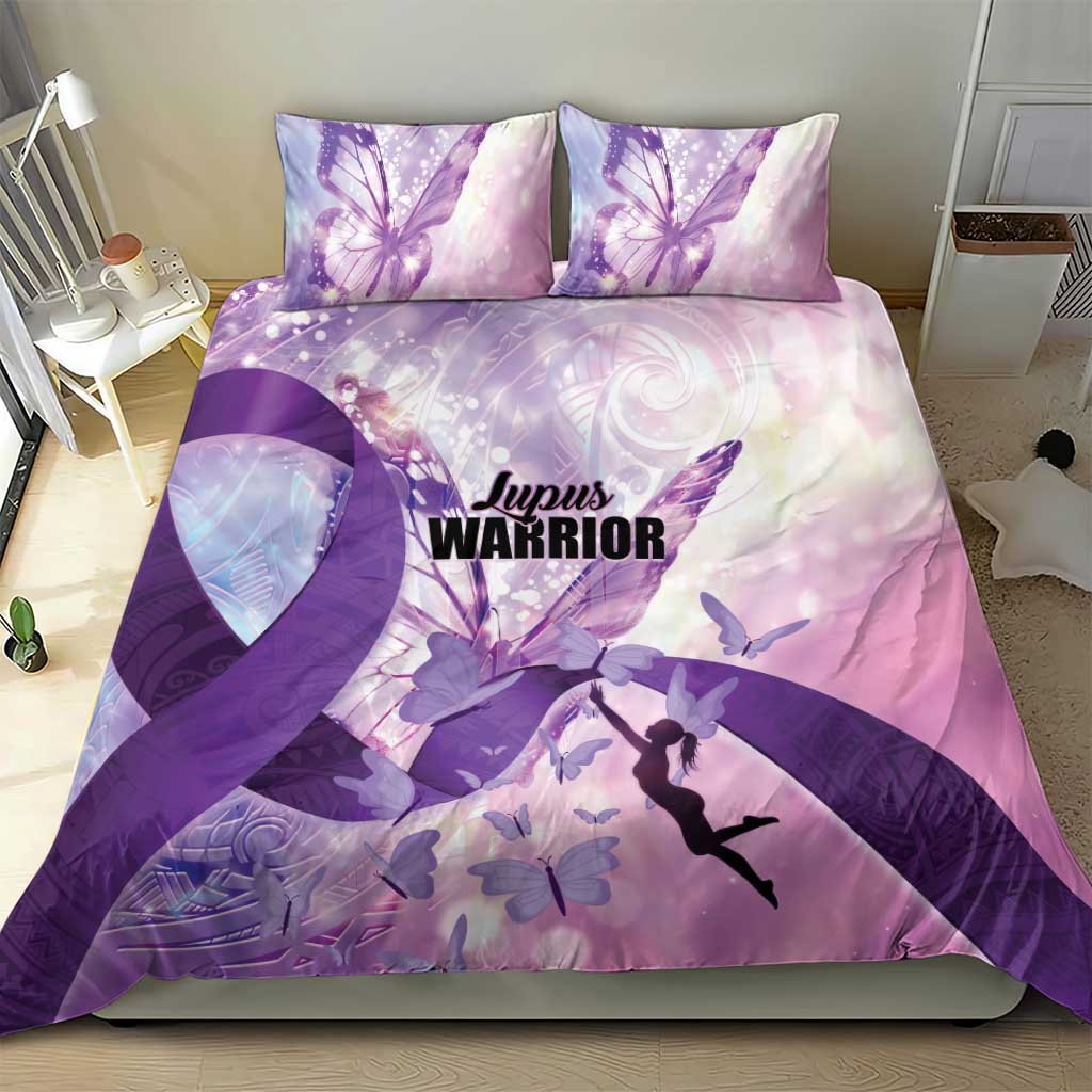 Polynesian Lupus Awareness Bedding Set Butterfly Hologram Lupus Warrior LT01 - Polynesian Pride