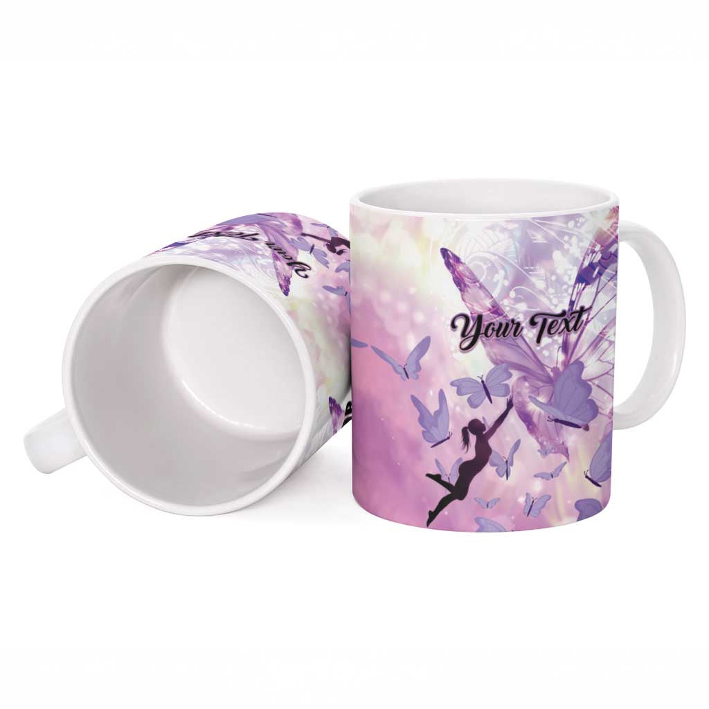 Personalized Polynesian Lupus Awareness Ceramic Mug Butterfly Hologram Lupus Warrior LT01 - Polynesian Pride