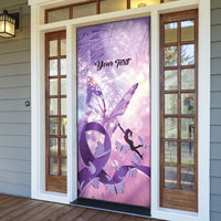 Personalized Polynesian Lupus Awareness Door Cover Butterfly Hologram Lupus Warrior